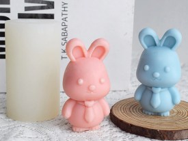 Molde silicona conejo con corbata